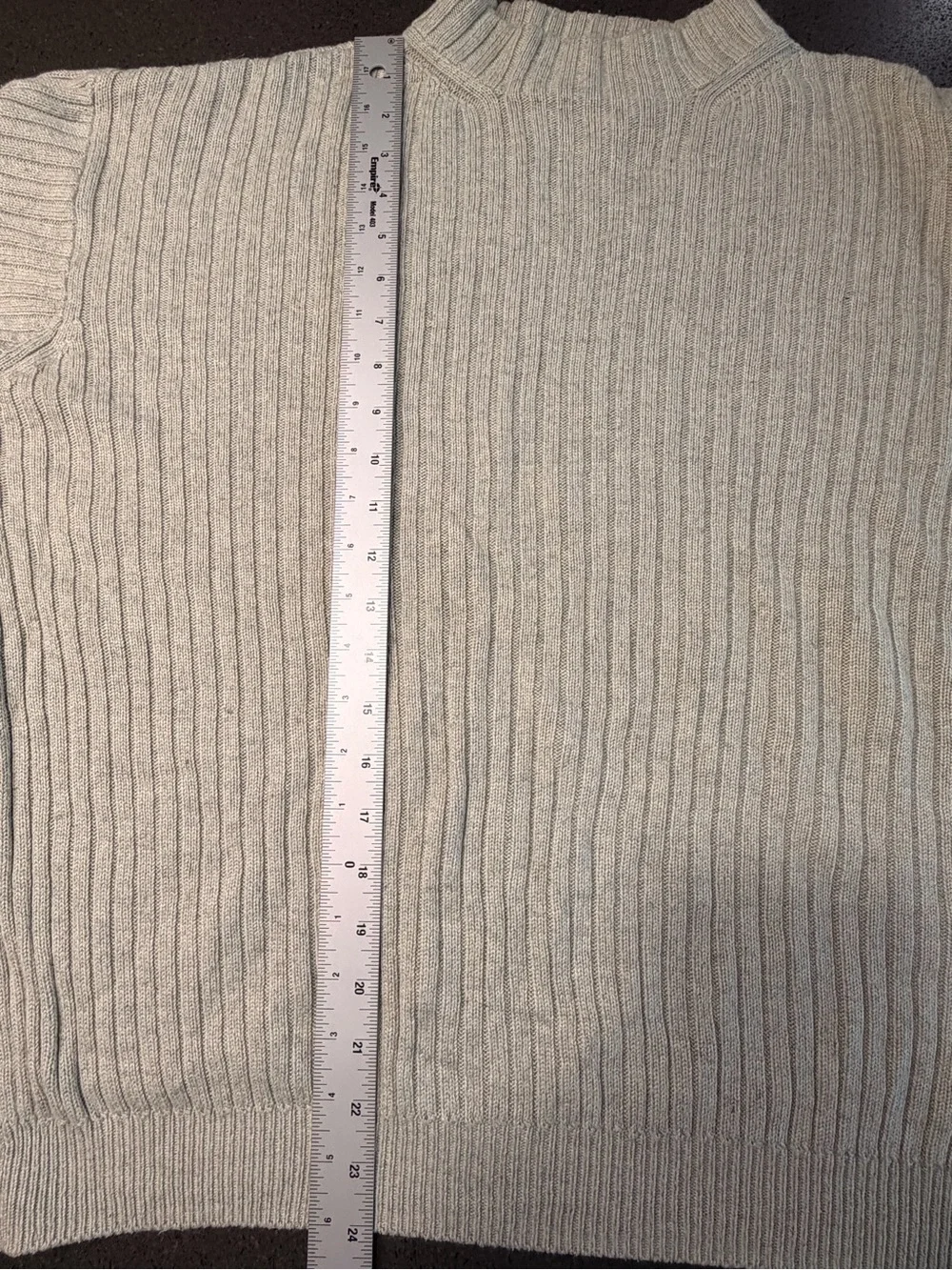 Tommy Bahama Gray Ribbed Knit Mock Neck Sweater Men Size Large Gray Beige L Xl